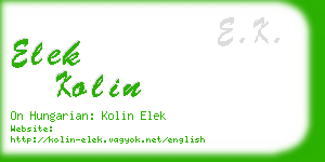 elek kolin business card